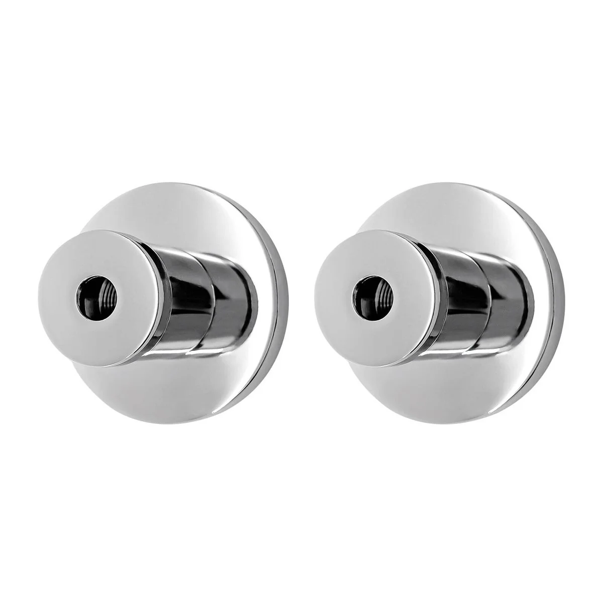 Shaw Mason Chrome Wall Flange - Pair - 92mm x 184mm - Durable Brass