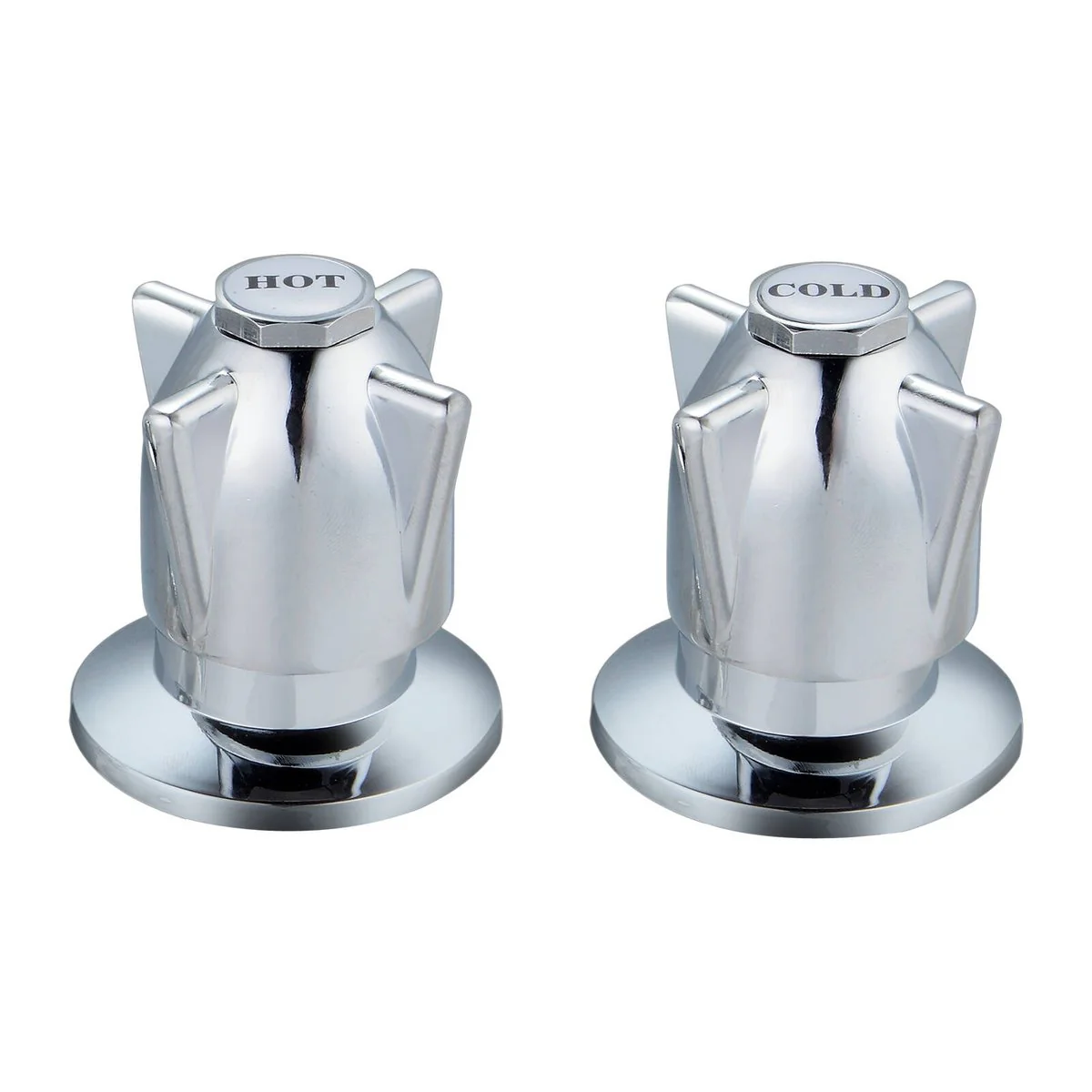 Shaw Mason Chrome Zinc Die Cast Handle Basin Top Assembly Pair - 110mm x 135mm - Durable & Easy to Install
