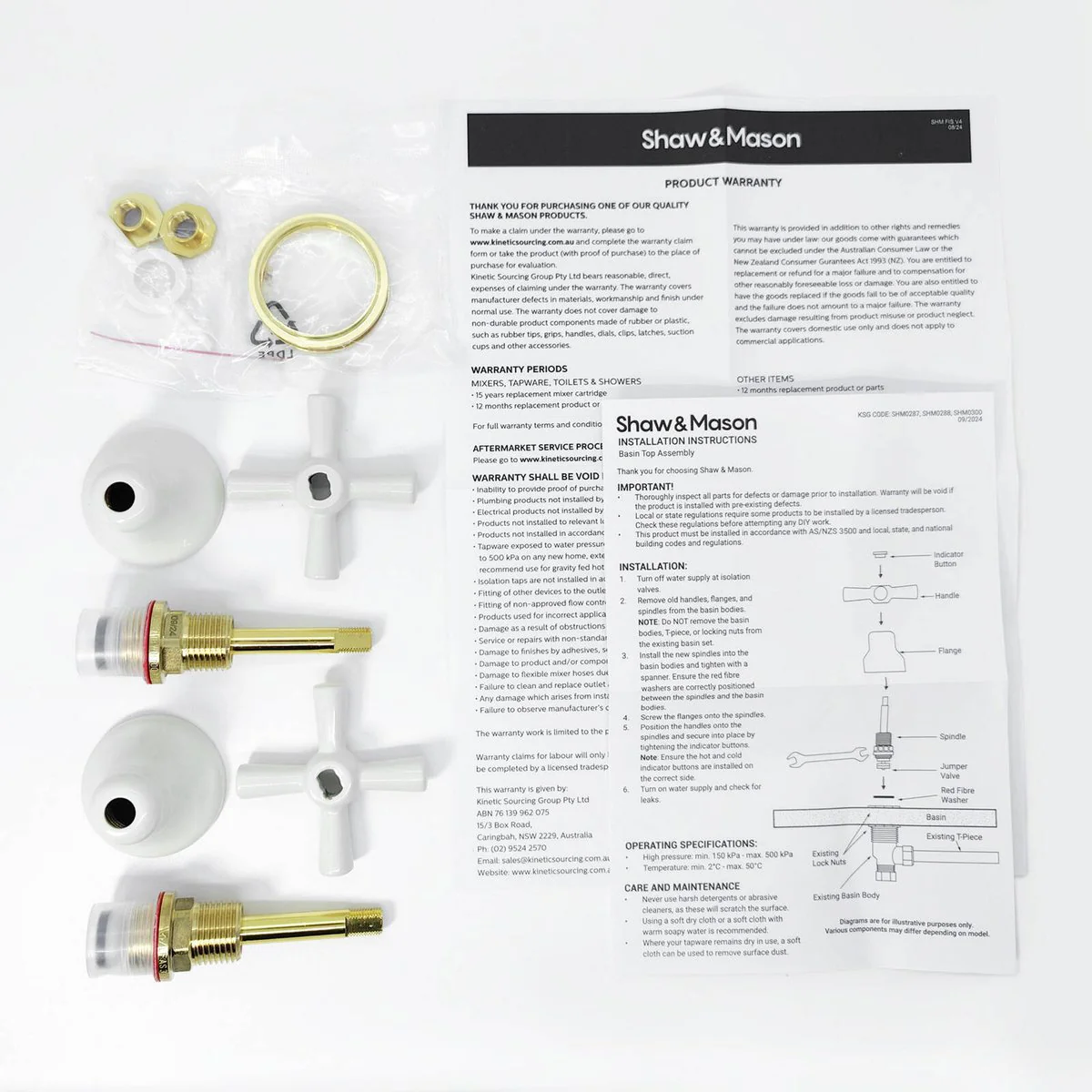 Shaw Mason Ivory Basin Top Assembly - Brass - 167mm x 105mm x 67mm - Durable - Image 4