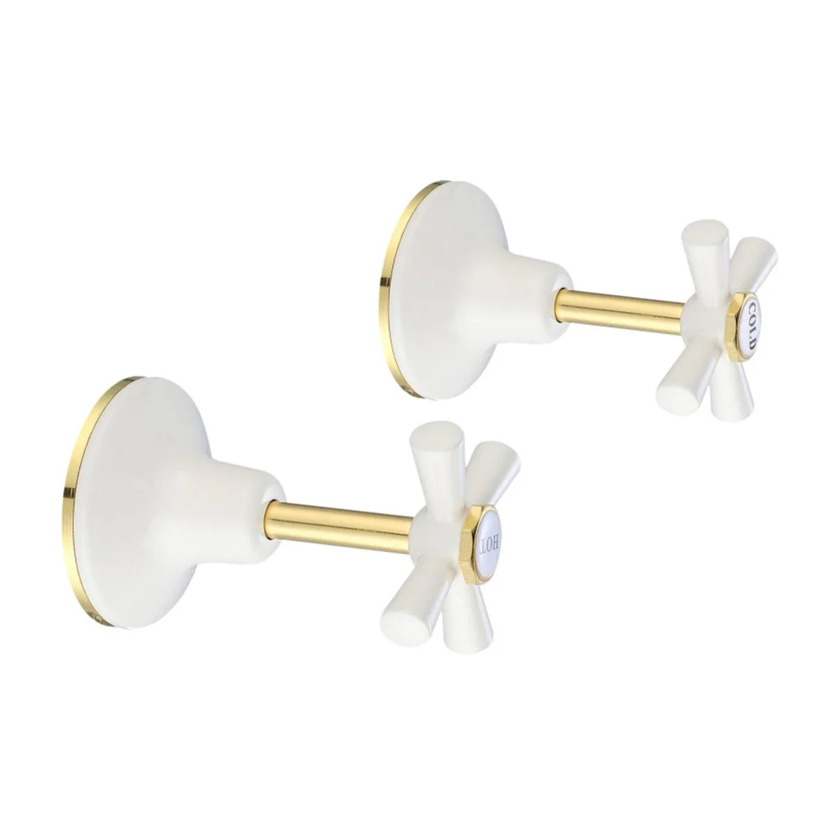 Shaw Mason Ivory Wall Top Assembly - Brass - 146mm x 155mm - Durable