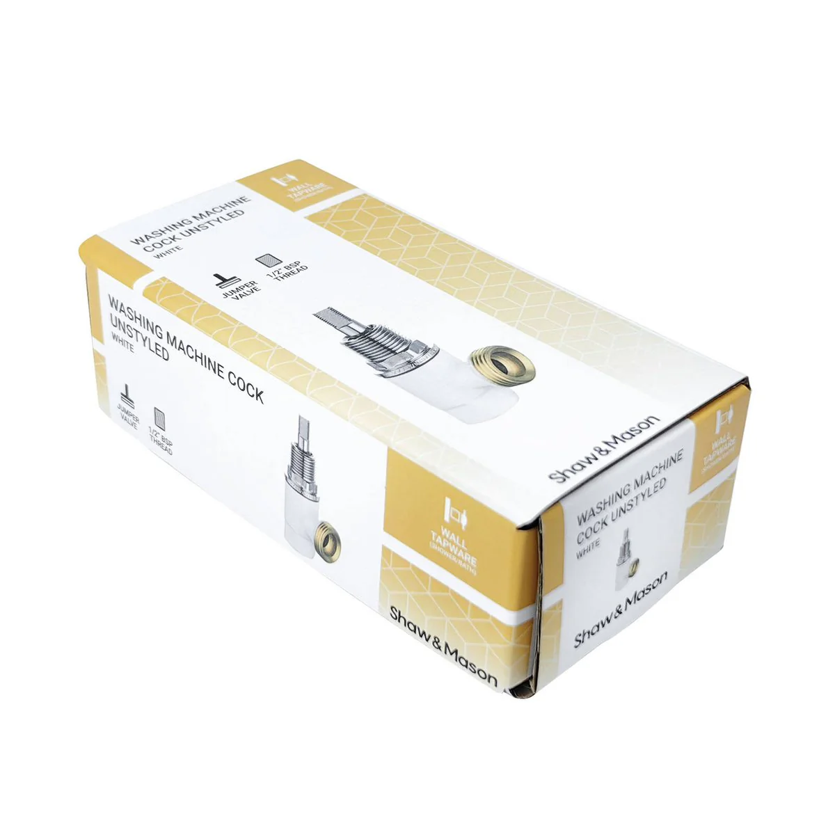 Shaw Mason Washing Machine Stop - Brass - 1/2" BSP - White - Durable - Image 3