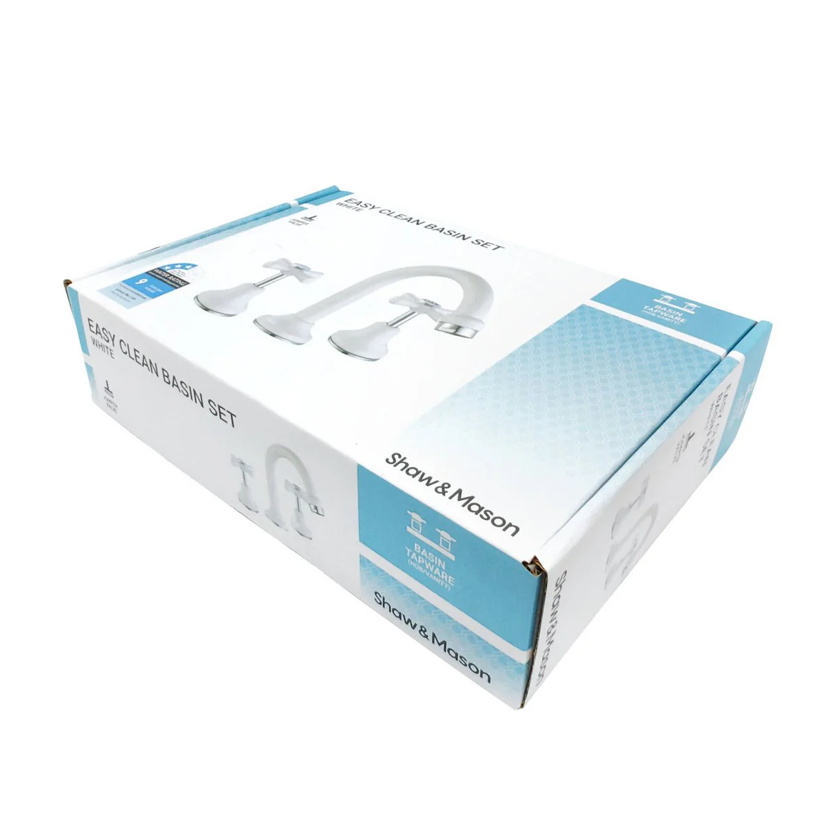 Shaw Mason White Basin Set - 290mm x 70mm x 195mm - Durable Brass Construction - Image 3