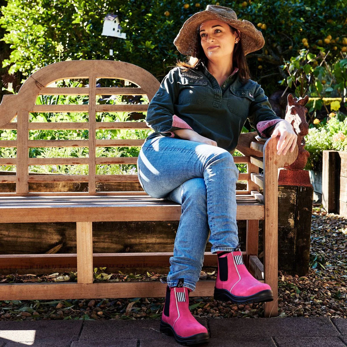 She Wear Inspires Women's Safety Workboots - Size 11 - Hot Pink - Steel Toe - Image 4