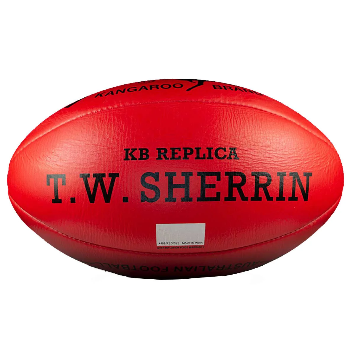 Sherrin AFL Replica Game Ball 4408 Red Size 5 Leather Weather Resistant - Image 2