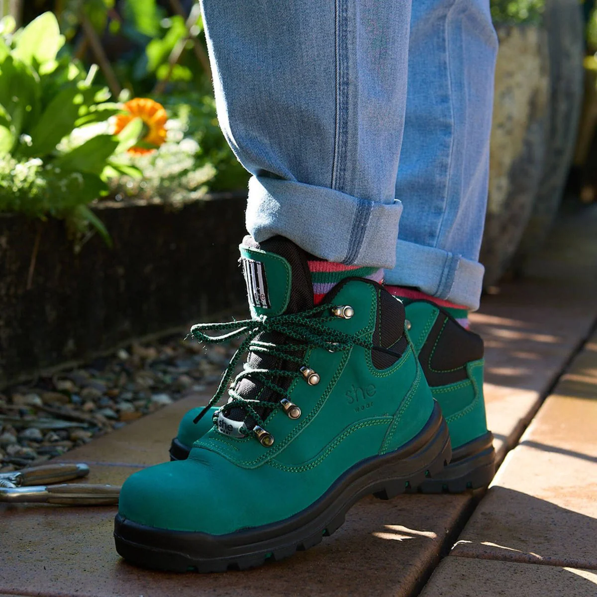 Shewear Does Green Womens Safety Workboots Size 7 - Jade Green - Wide Fit - Steel Cap - Image 3