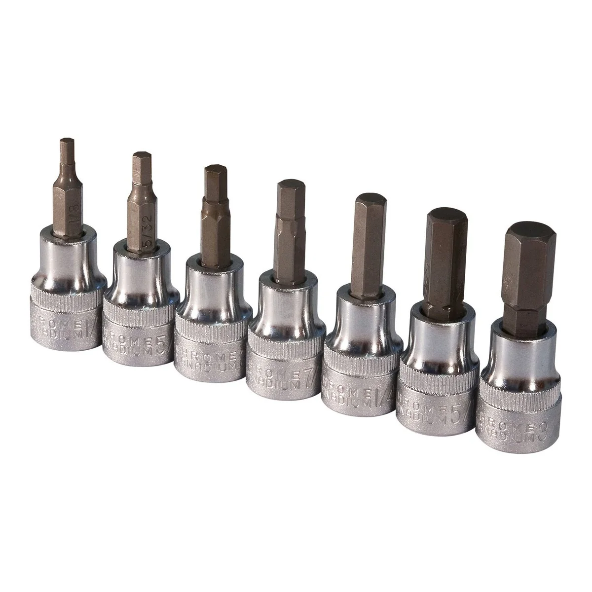 Sidchrome Hex Socket Set - 7 Piece - Chrome Vanadium - Durable