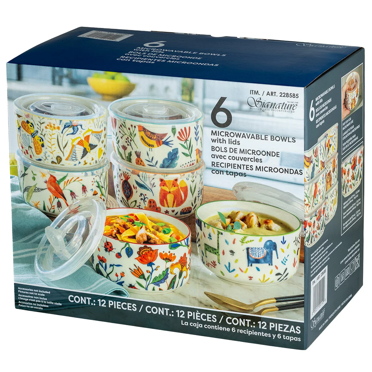 Signature Housewares Microwaveable Airtight Bowls With Lids 6 Piece Set - Image 12