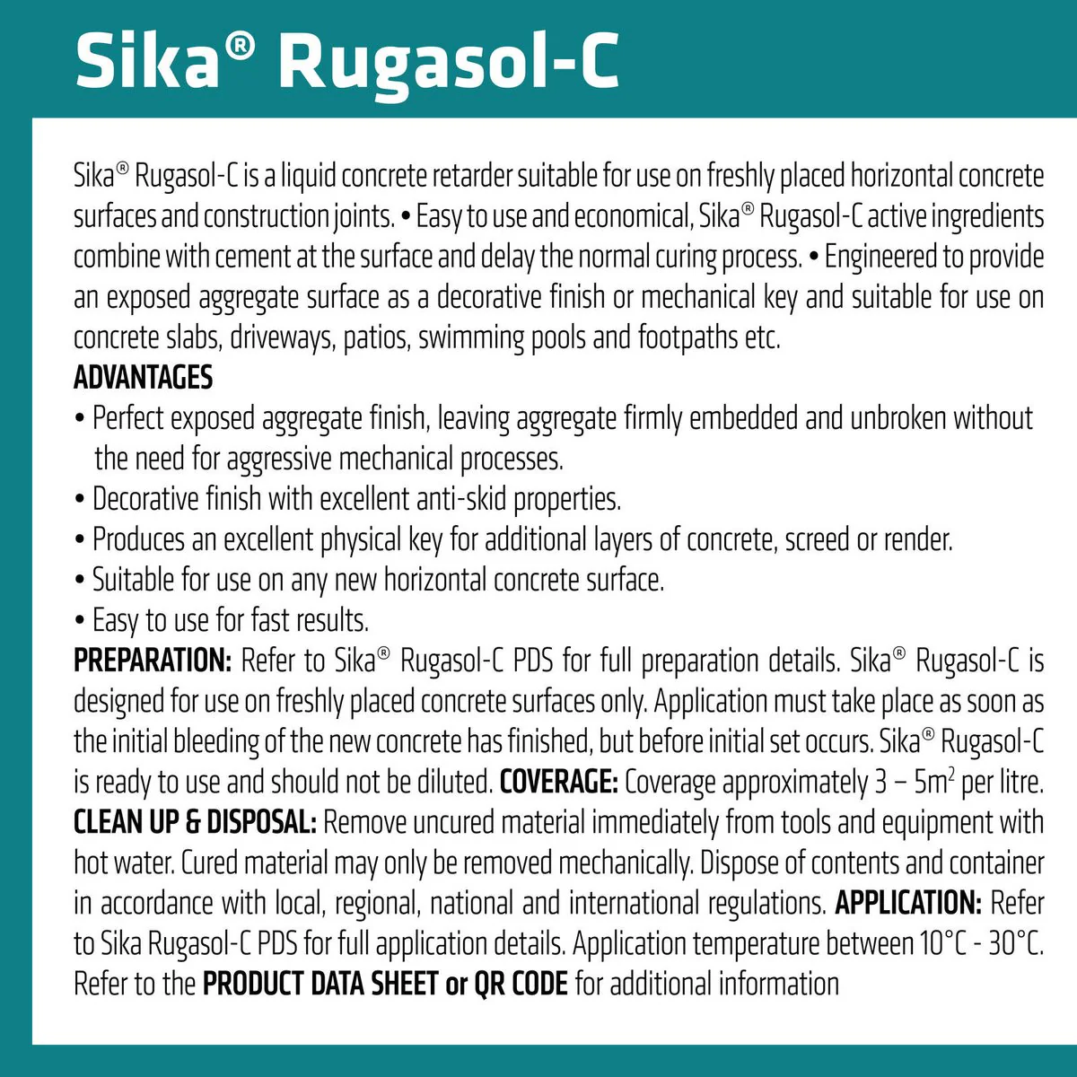 Sika 10L Rugasol C Surface Retarder 493043 - Delays Hydration - 10kg - Image 3