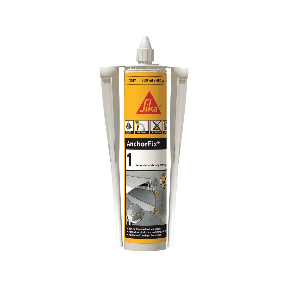 Sika 300ml Grey Anchorfix 1 Adhesive - Epoxy - High Load Capacity