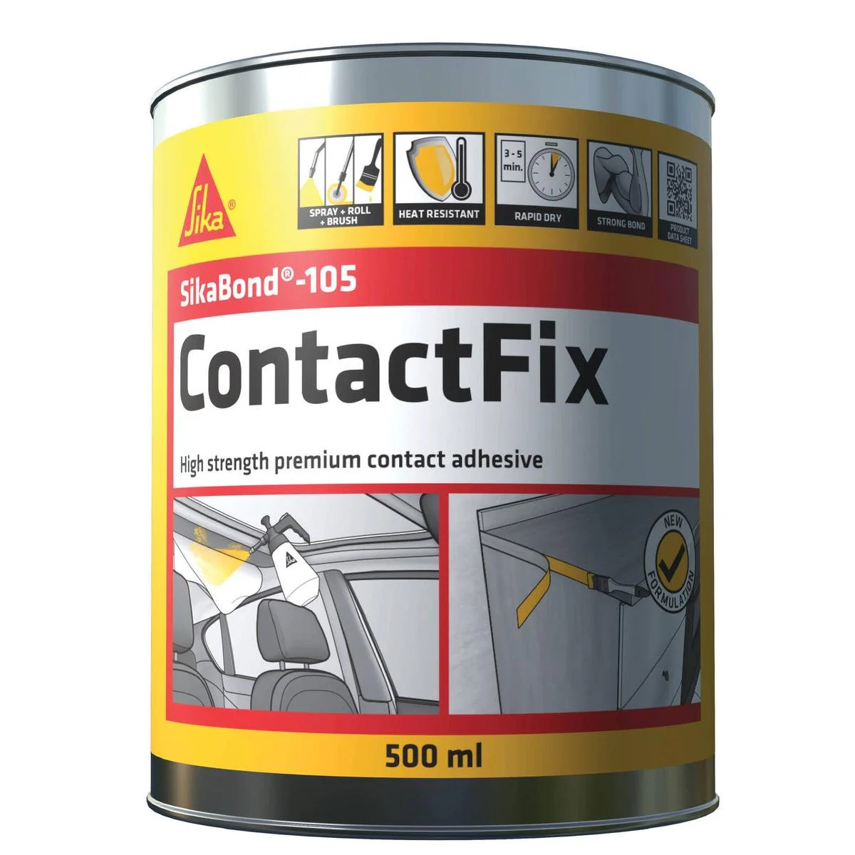 Sika 500ml Contactfix Premium Contact Adhesive - 500ml - Clear - Fast Drying