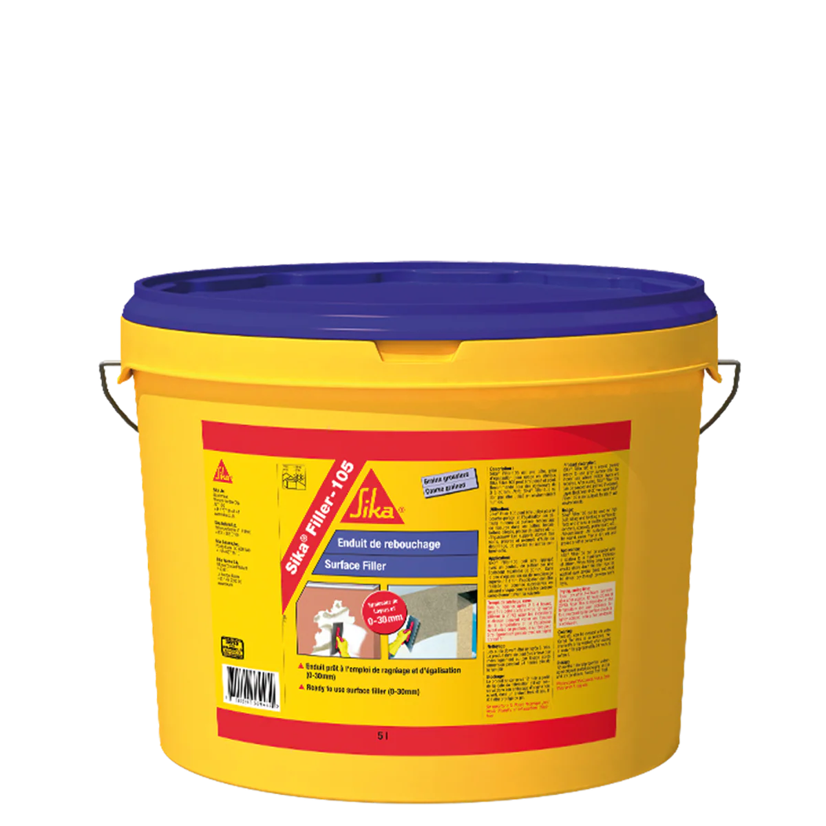 Sika 5L Filler 105 Coarse Surface Filler - Thick Layer - Quick Drying