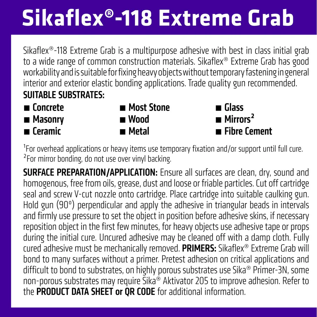 Sika Sikaflex 118 Extreme Grab Adhesive 290ml - White - CE Marked - Image 3