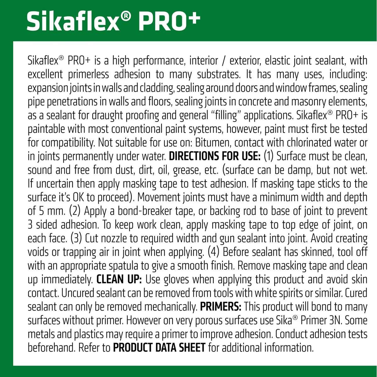 Sika Sikaflex Pro Polyurethane Sealant - 600ml - Sandstone - 1-Component - Movement Capability ± 35% - Image 3