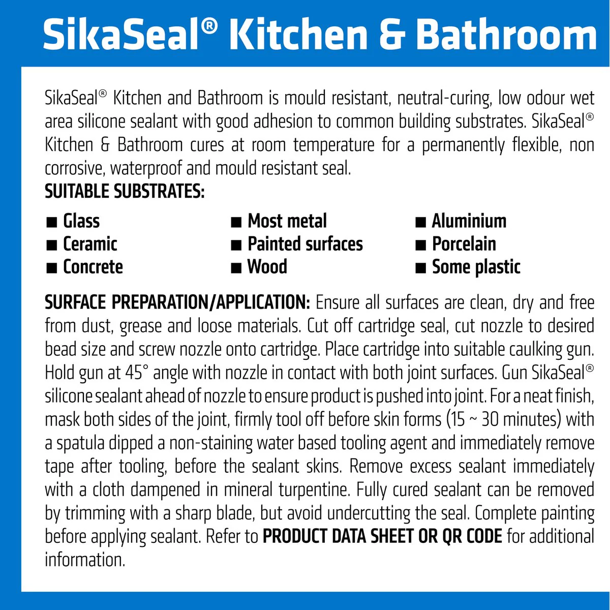 Sika Sikaseal Kitchen and Bathroom Silicone Sealant - 300ml - Grey - Mould Resistant - Image 3