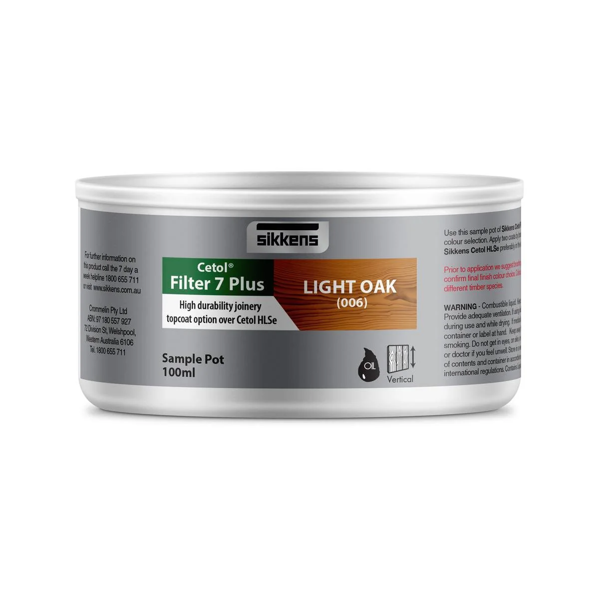 Sikkens 100ml Light Oak Cetol Filter 7 Plus Timber Stain Oil Based