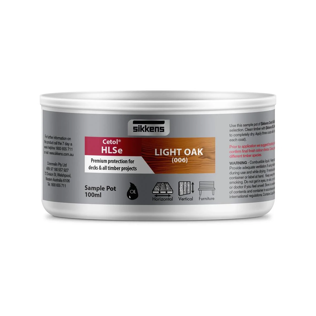 Sikkens 100ml Light Oak Cetol Hlse Timber Finish - Oil Based - Durable