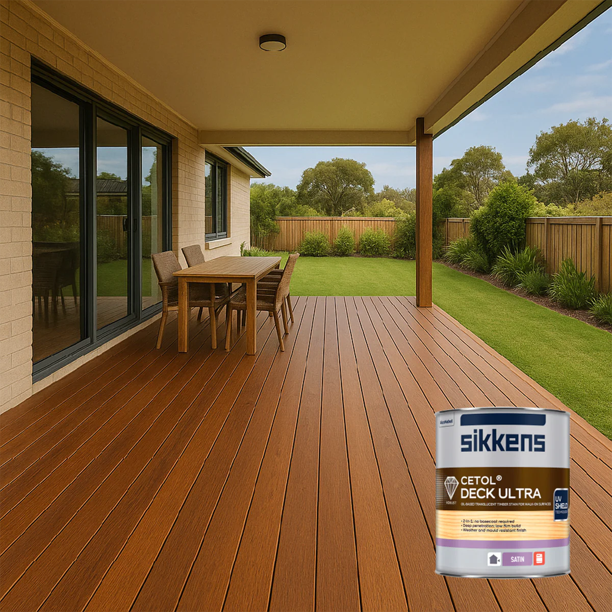 Sikkens 1L Merbau Cetol Deck Ultra - Protective Decking Finish - Satin - Image 3