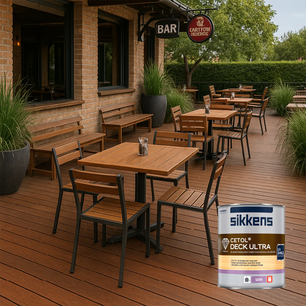 Sikkens 1L Merbau Cetol Deck Ultra - Protective Decking Finish - Satin - Image 5