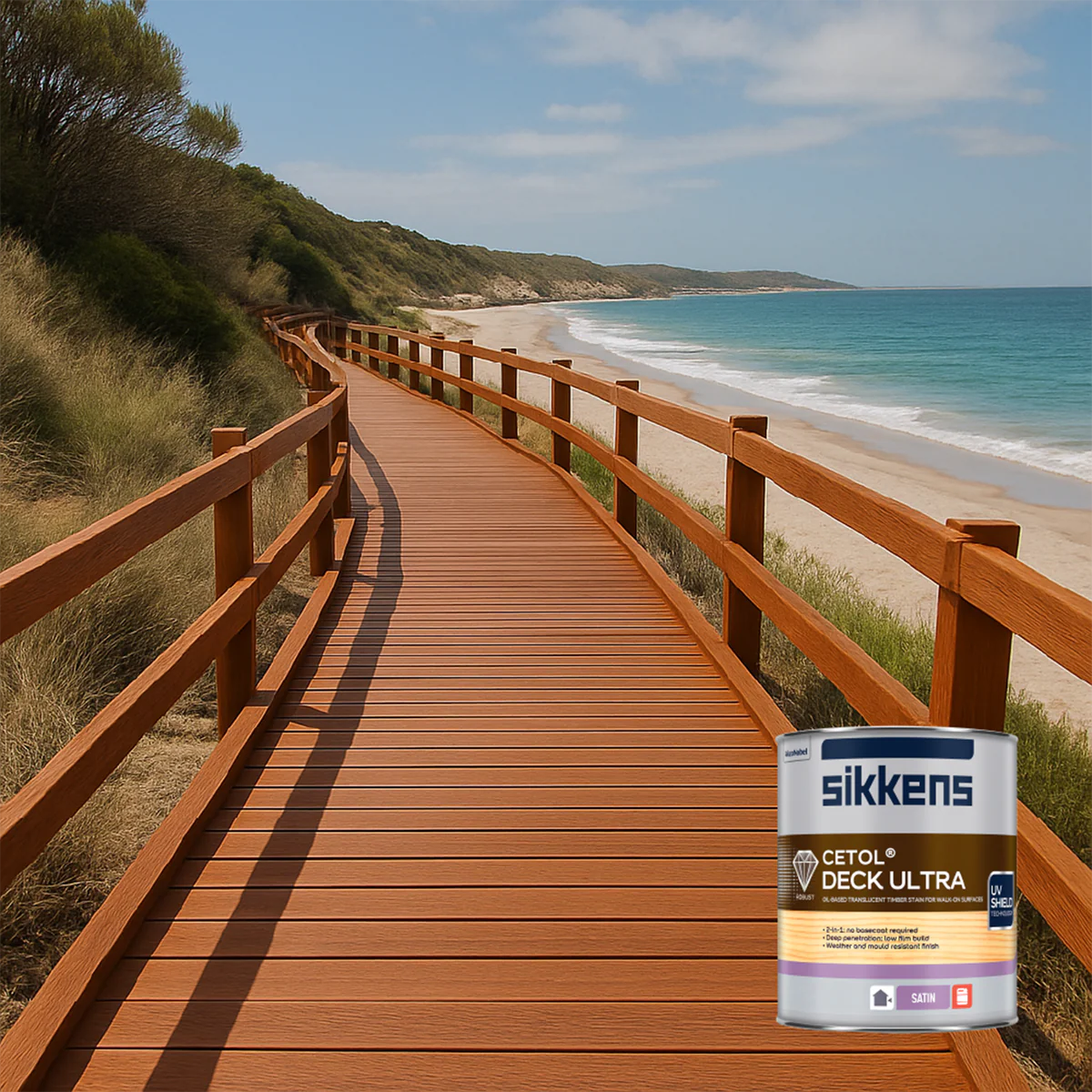 Sikkens 4L Merbau Cetol Deck Ultra - Self-Priming Deck Coating - 4L - Satin Finish - Image 4