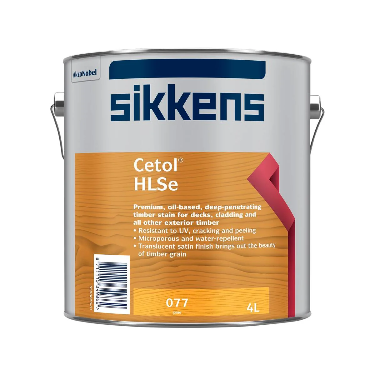 Sikkens Cetol Hlse Timber Finish - 4L - Pine 077 - Oil-Based Stain - UV Resistant