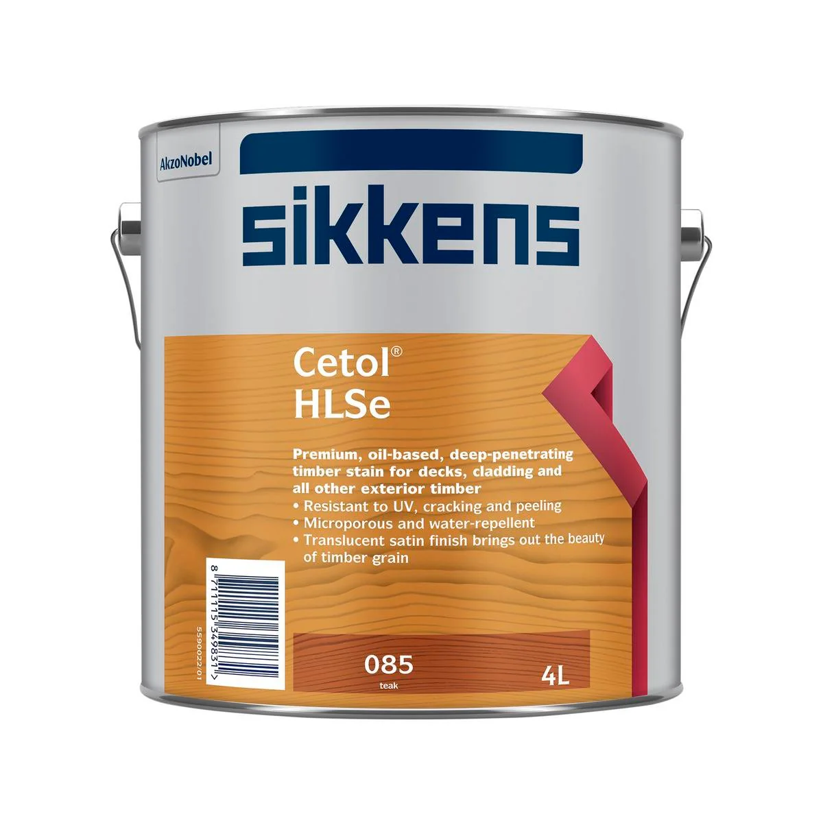 Sikkens Cetol Hlse Timber Finish - 4L - Teak 085 - Oil-Based - UV Resistant