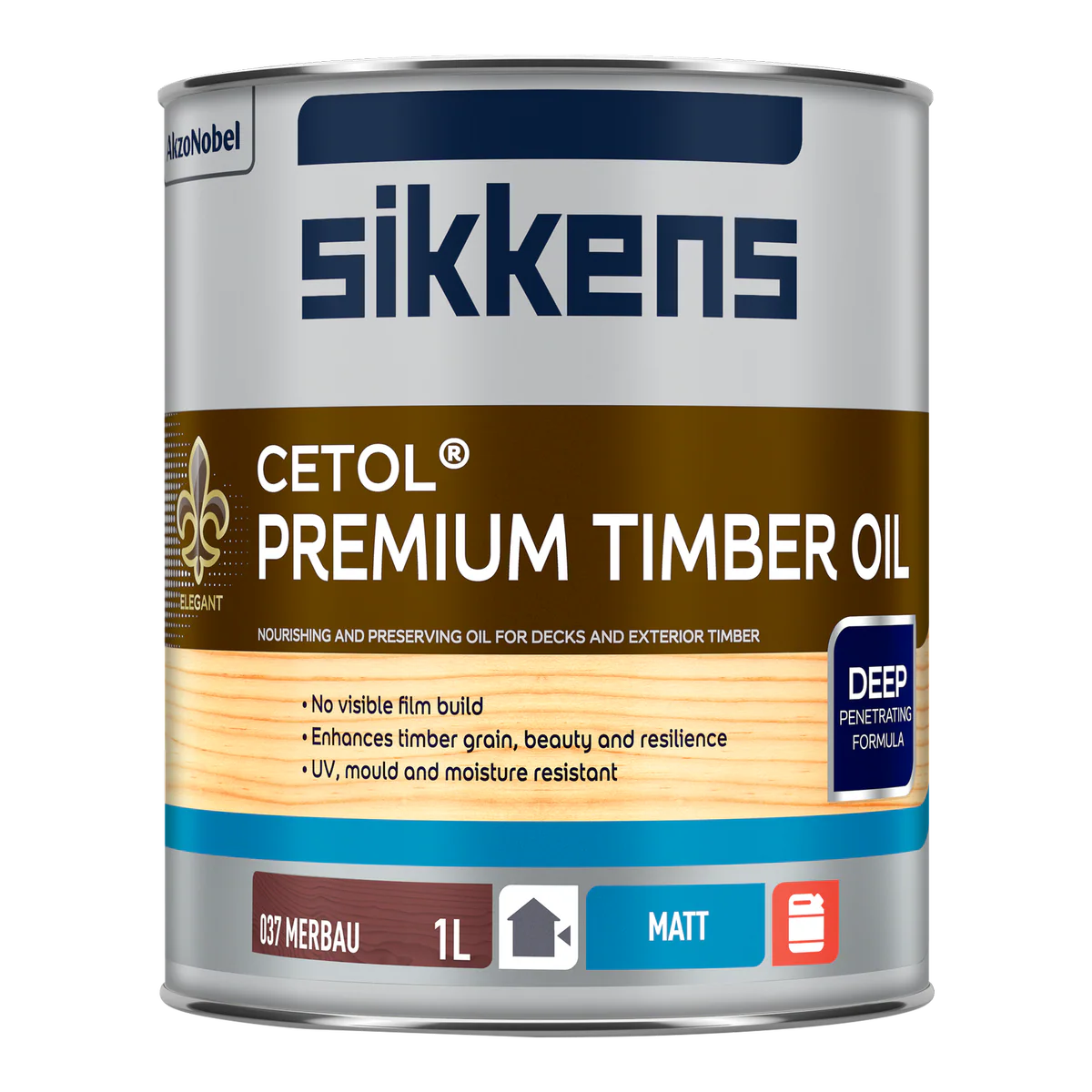 Sikkens Cetol Premium Timber Oil 1L Natural Merbau - Nourishing & Protecting