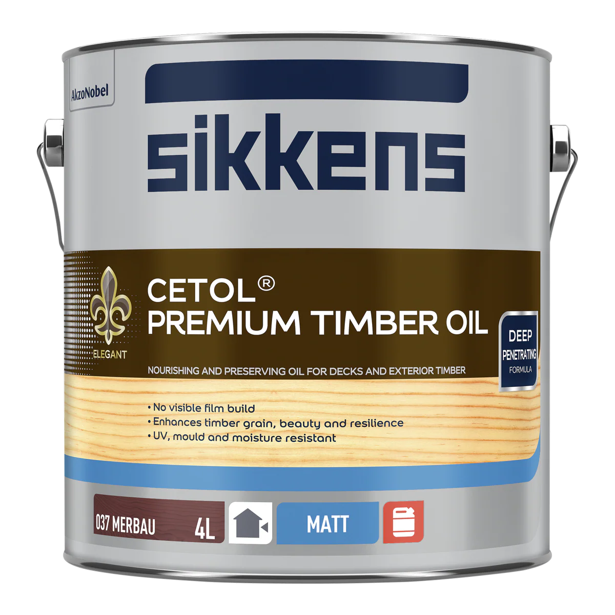 Sikkens Cetol Premium Timber Oil 4L Natural Merbau - Nourishing Protection