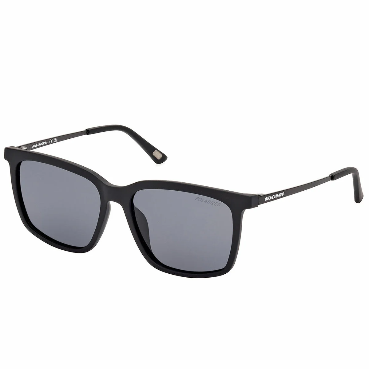 Skechers SE6282 02D Stylish Polarised Sunglasses Men Matte Black Blue Smoke