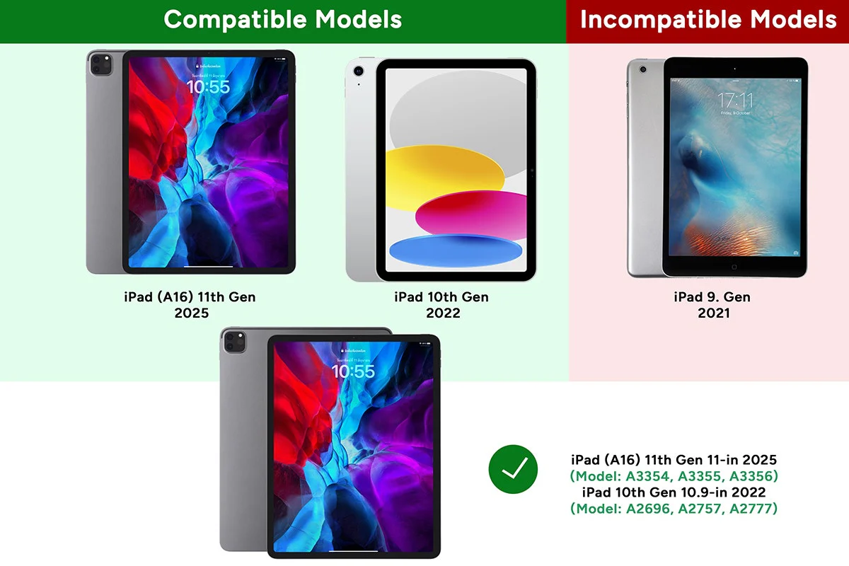 Slim Folio Stand Case for iPad A16 10th 11th Gen Black - Image 10