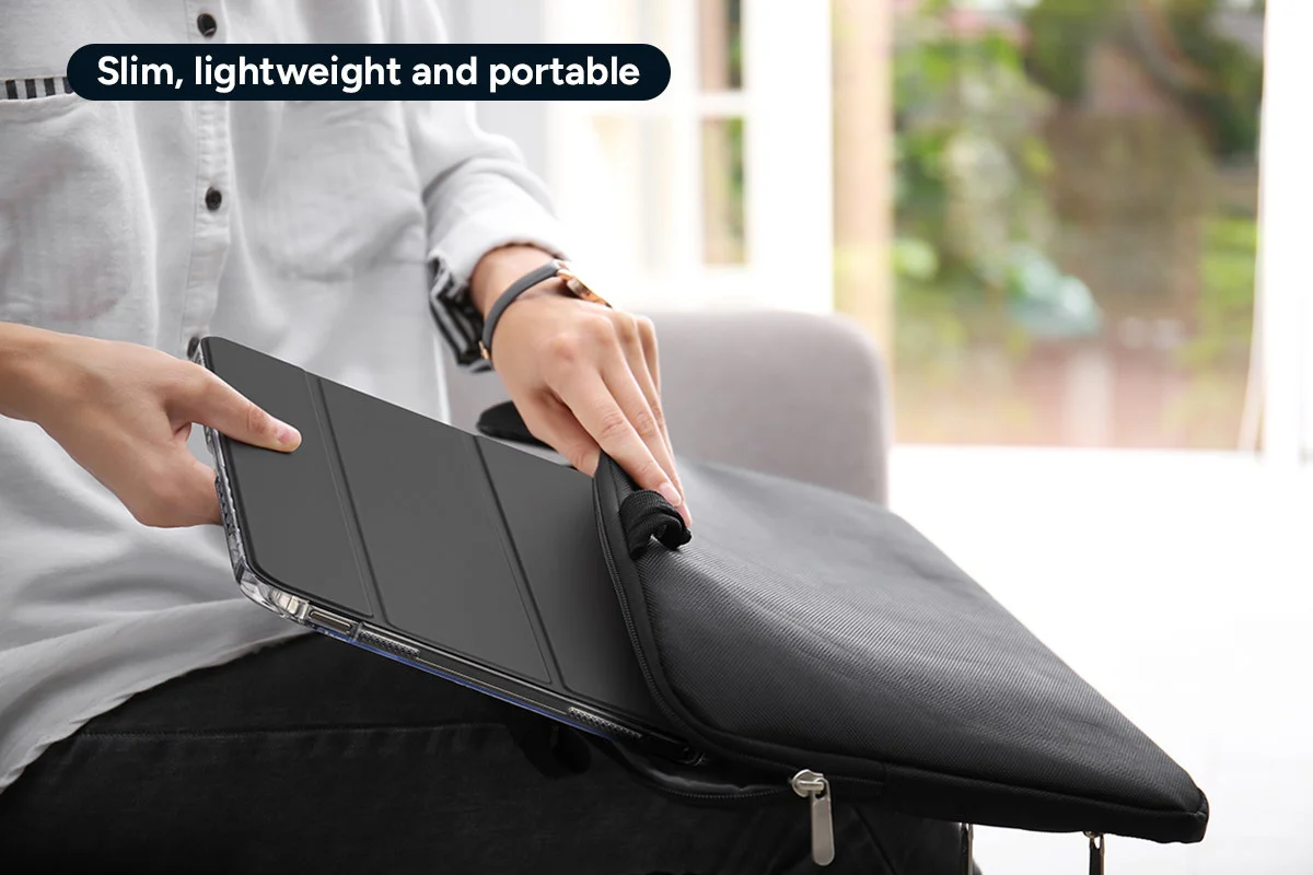 Slim Folio Stand Case for iPad A16 10th 11th Gen Black - Image 7