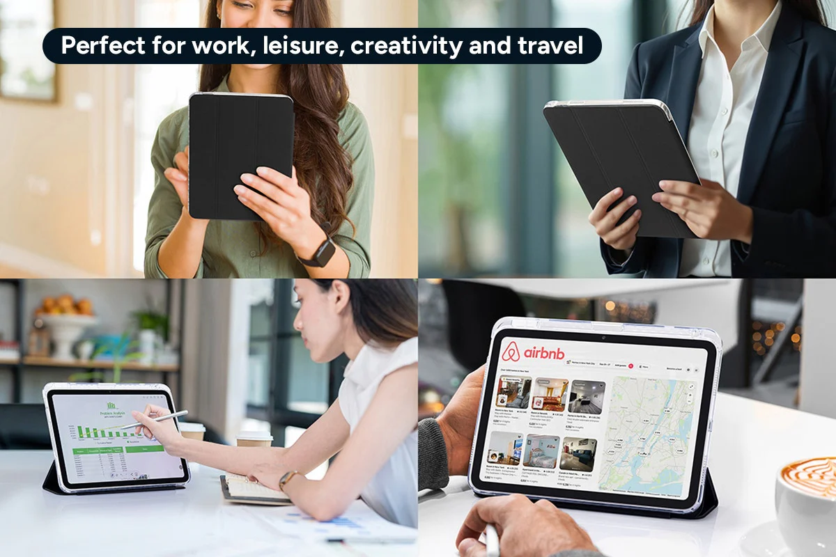 Slim Folio Stand Case for iPad A16 10th 11th Gen Black - Image 8