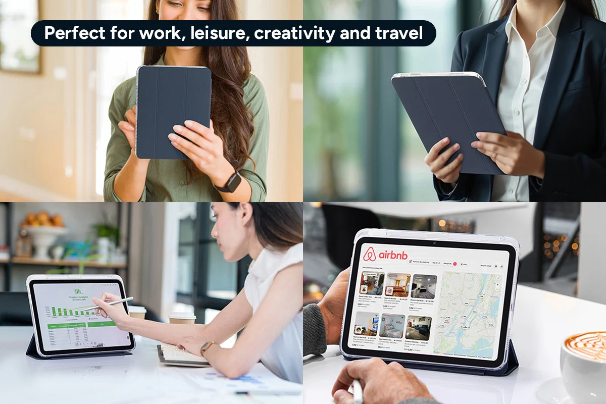 Slim Folio Stand Case for iPad A16 10th 11th Gen Navy - Image 8