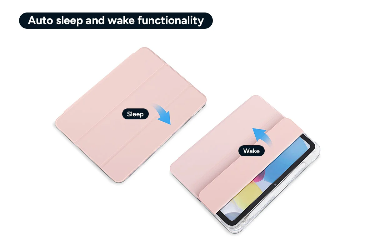 Slim Folio Stand Case for iPad A16 10th 11th Gen Pink - Image 3