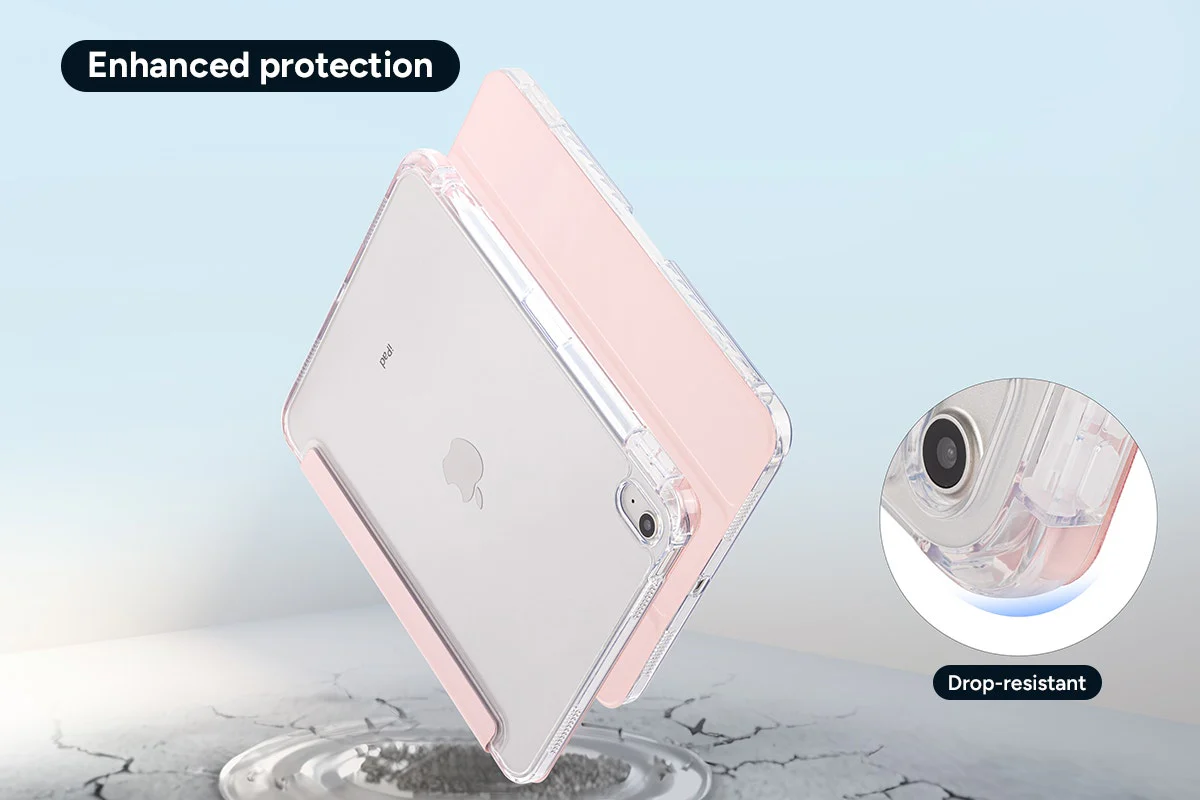 Slim Folio Stand Case for iPad A16 10th 11th Gen Pink - Image 6