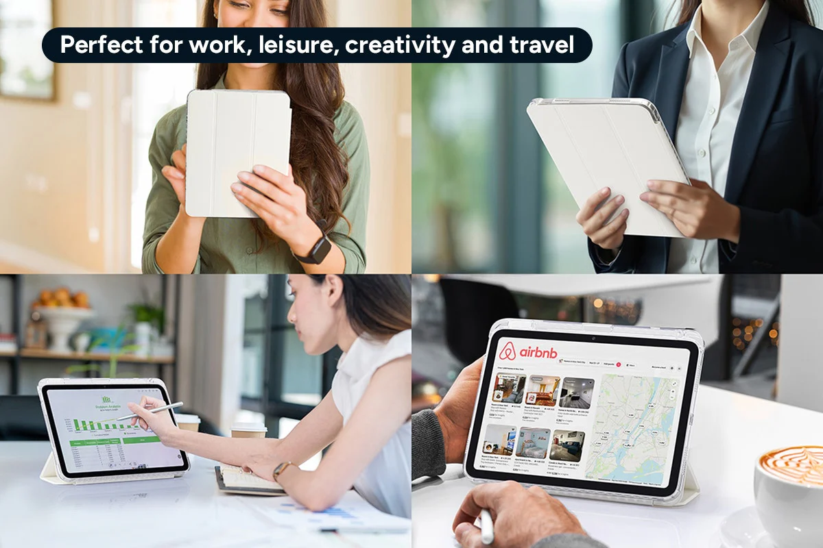 Slim Folio Stand Case for iPad A16 10th 11th Gen White - Image 8