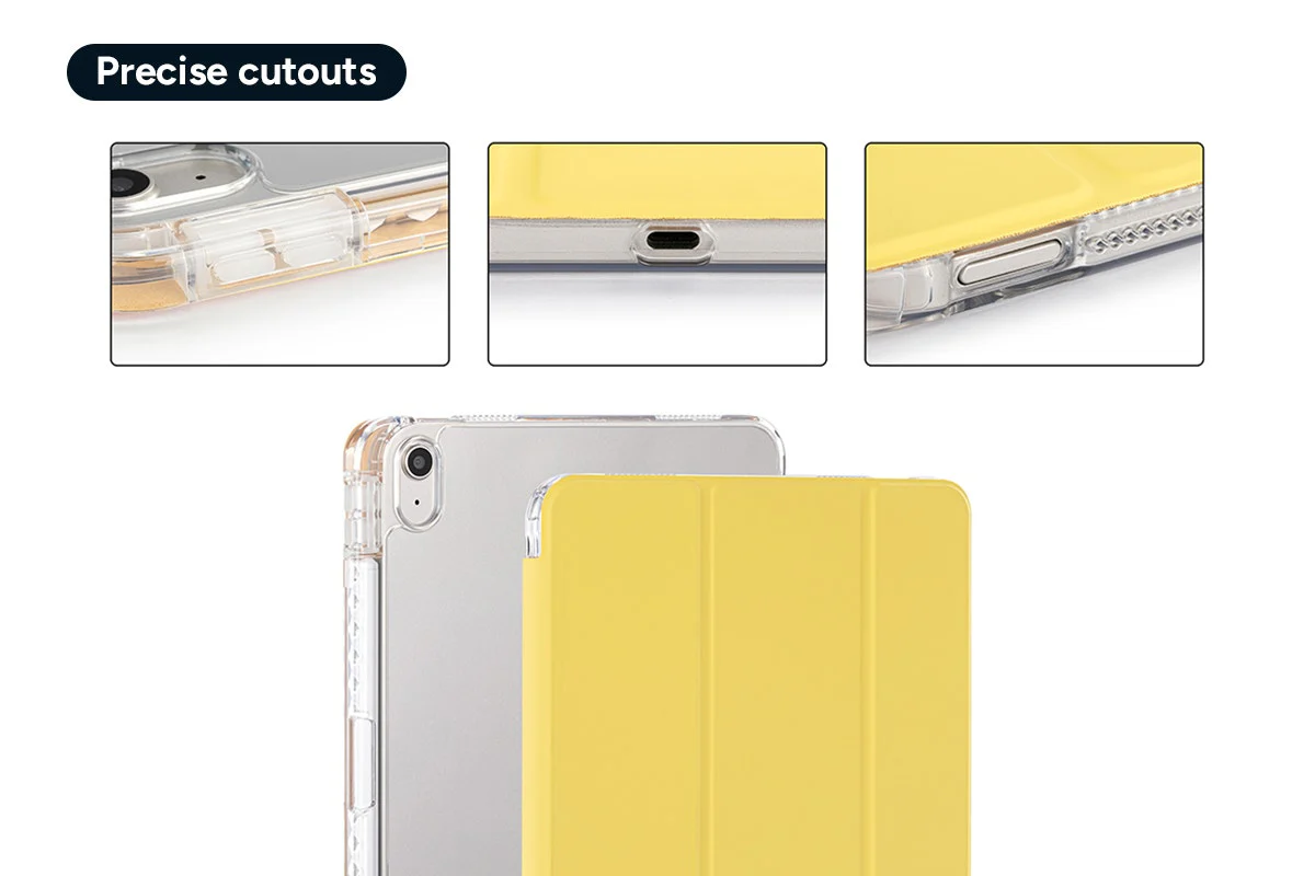 Slim Folio Stand Case for iPad A16 10th 11th Gen Yellow - Image 5