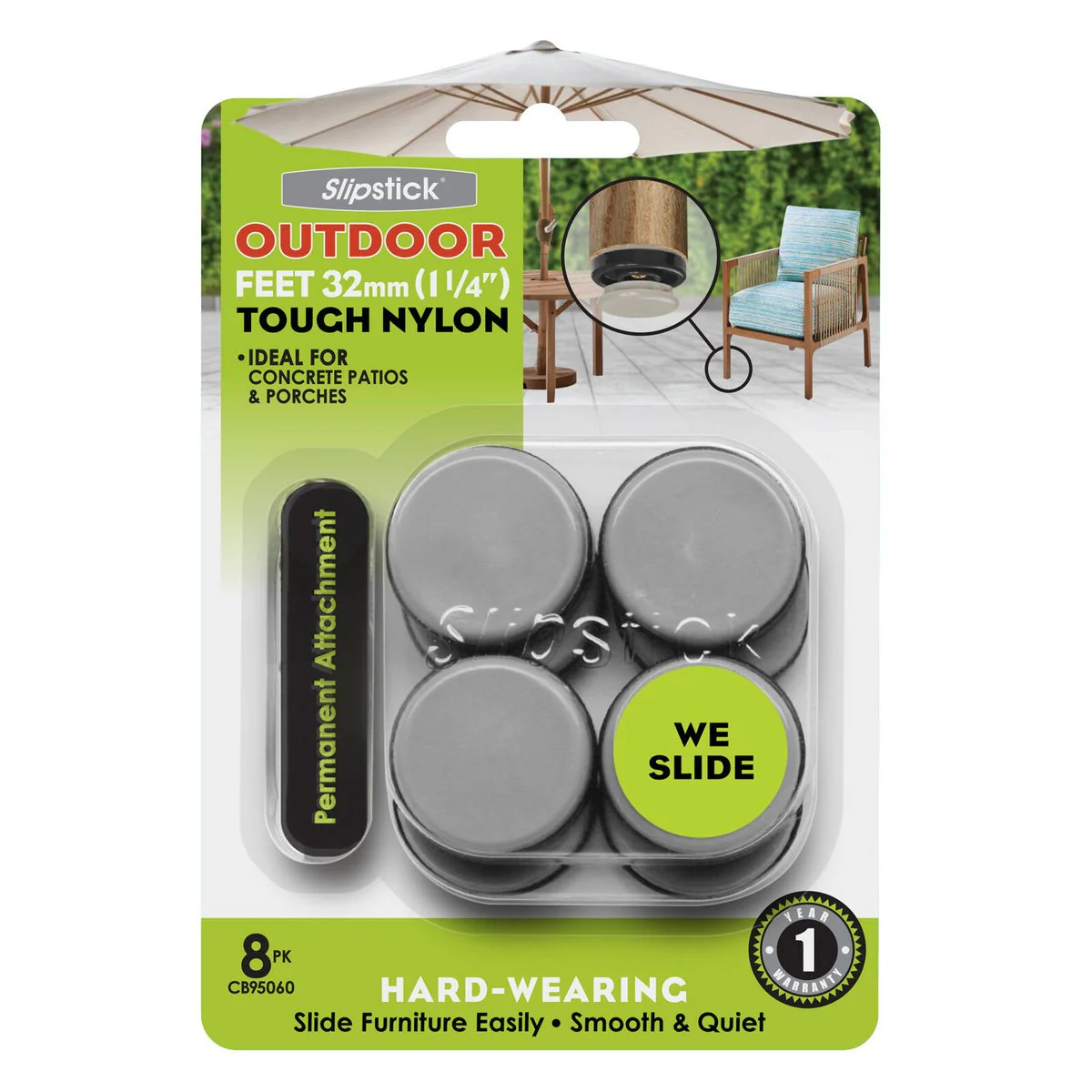 Slipstick Outdoor Screw in Nylon Glide - 32 mm Diameter - Weatherproof - Image 3