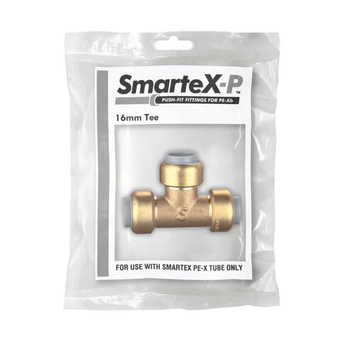 Smartex Pex 16mm Tee - Push-Fit Lead-Free Brass Fitting - Durable Connection - Image 2