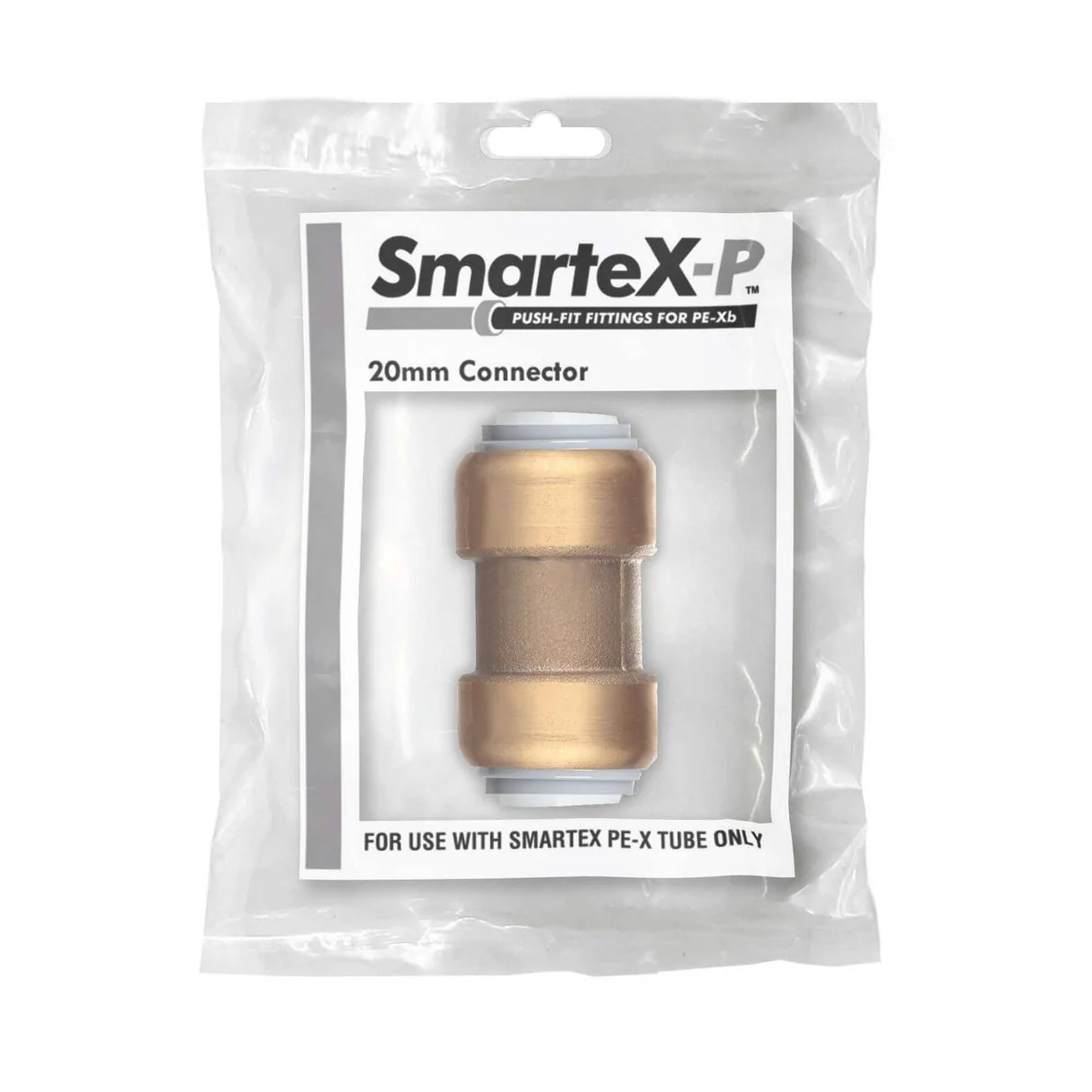 Smartex Pex 20mm Straight Coupling - Lead Free Brass - Push-Fit Fitting - Image 2