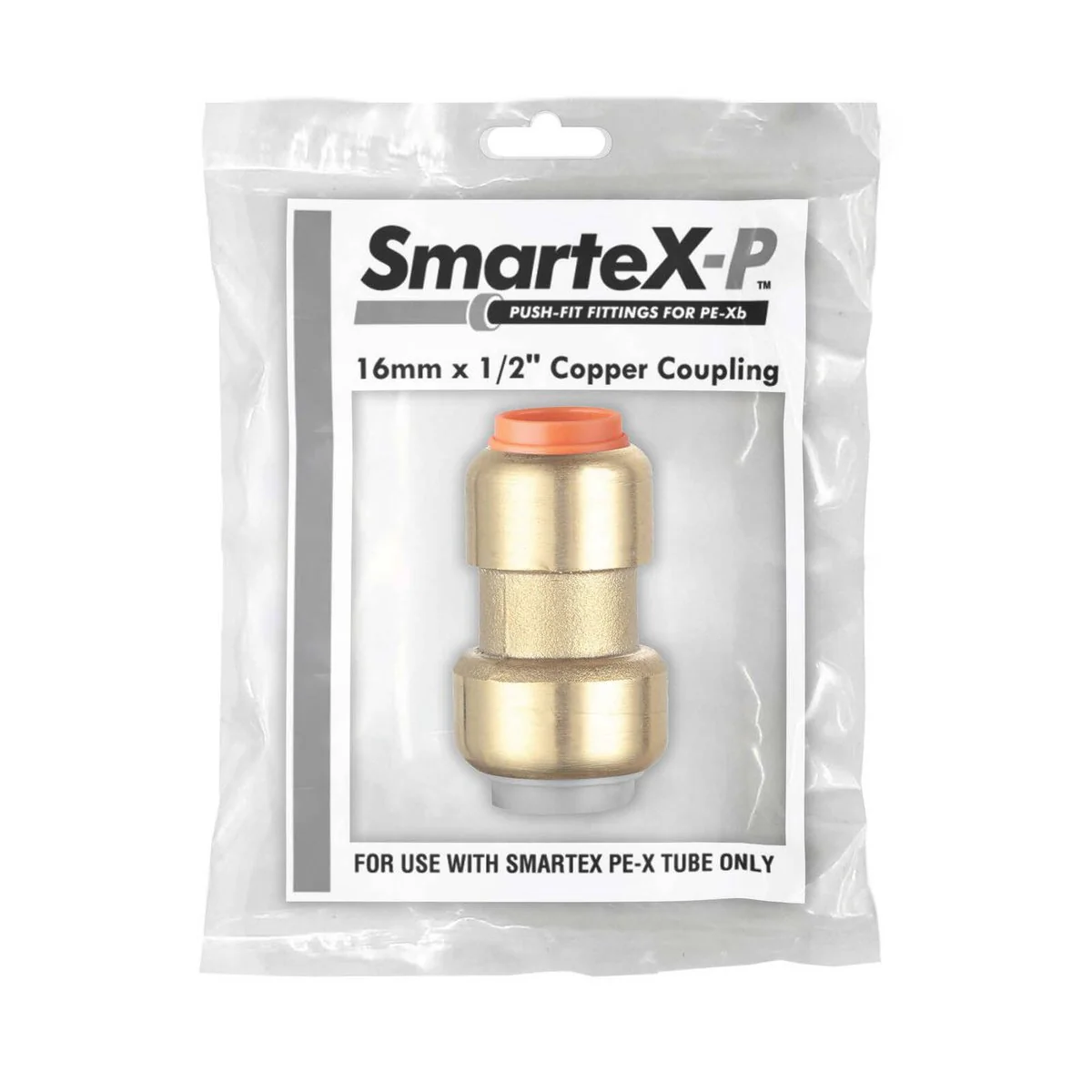 Smartex Pex Copper Conversion Coupling 16 x 15mm - Lead Free Brass - Push-Fit - Image 2