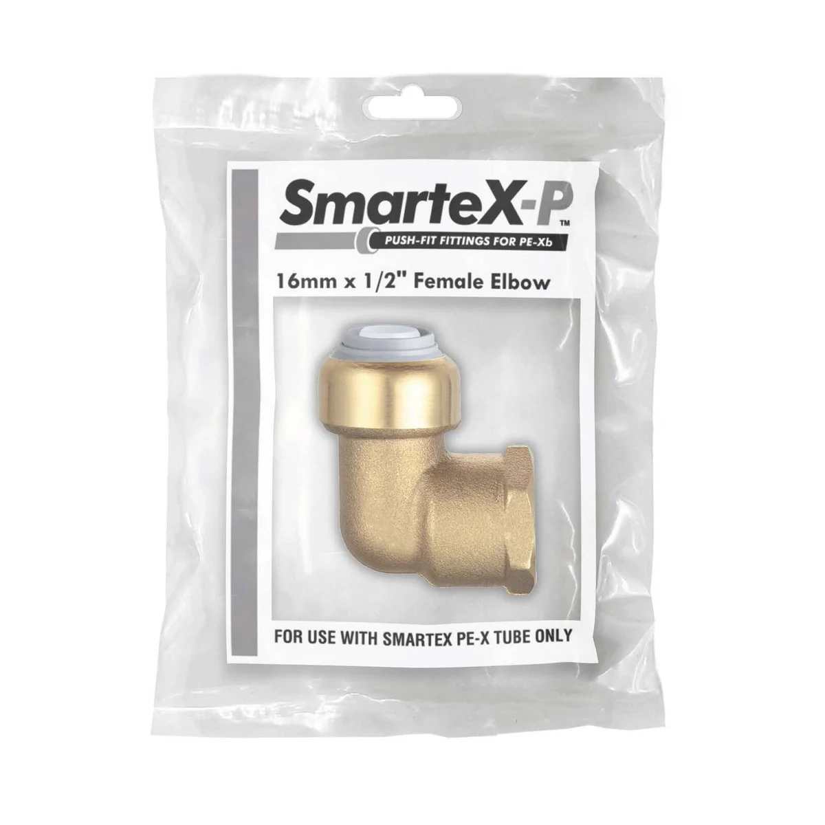 Smartex Pex Female Elbow - 16 x 15mm - Lead Free Brass - Push-Fit Fitting - Image 2