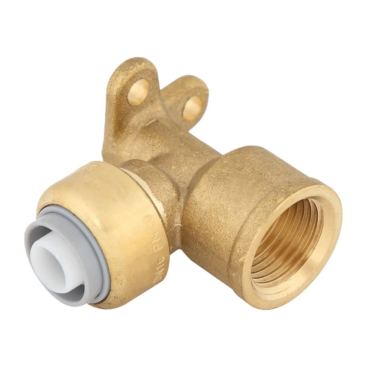 Smartex Pex Female Lugged Elbow - 16 x 15mm - Lead Free Brass - Push-Fit
