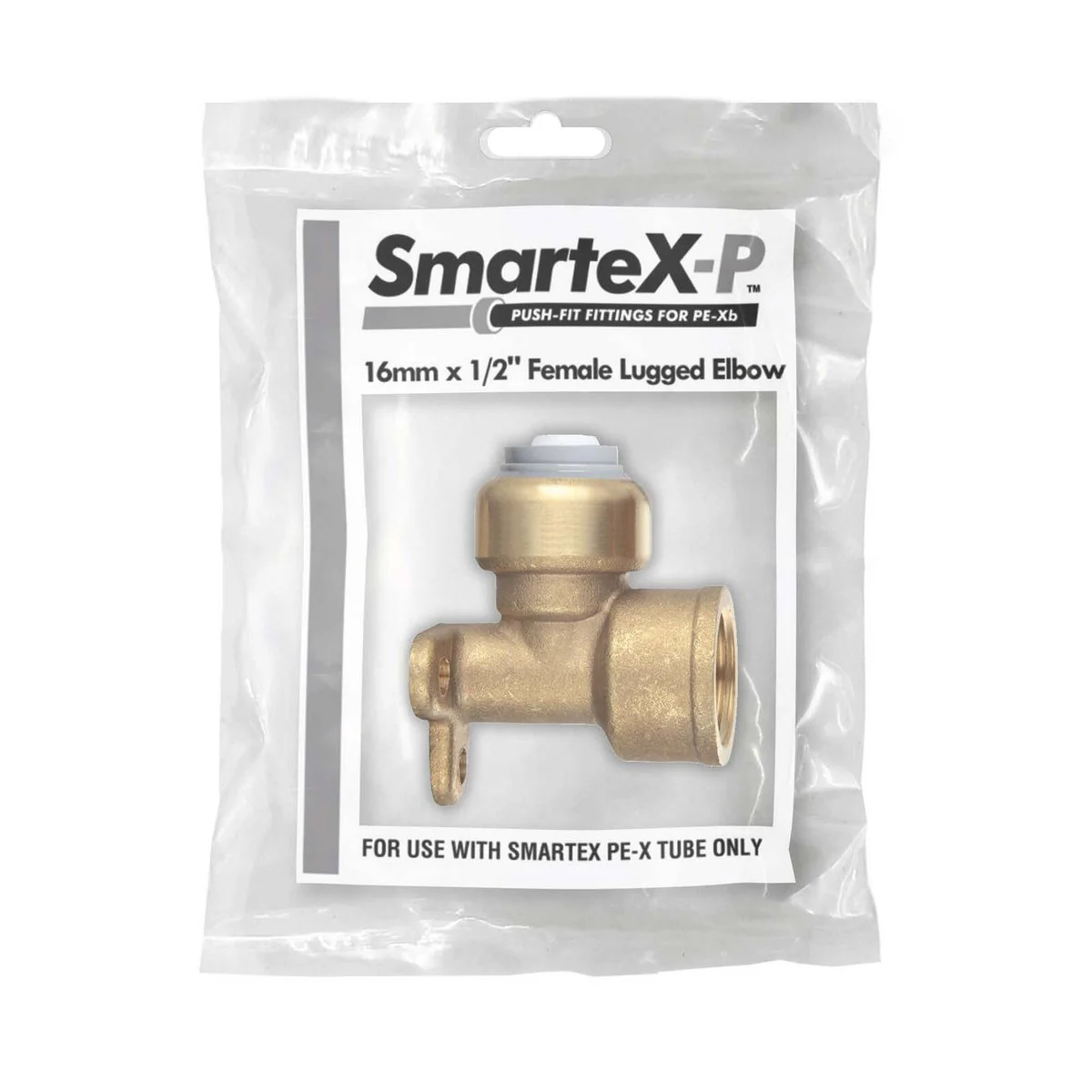 Smartex Pex Female Lugged Elbow - 16 x 15mm - Lead Free Brass - Push-Fit - Image 2
