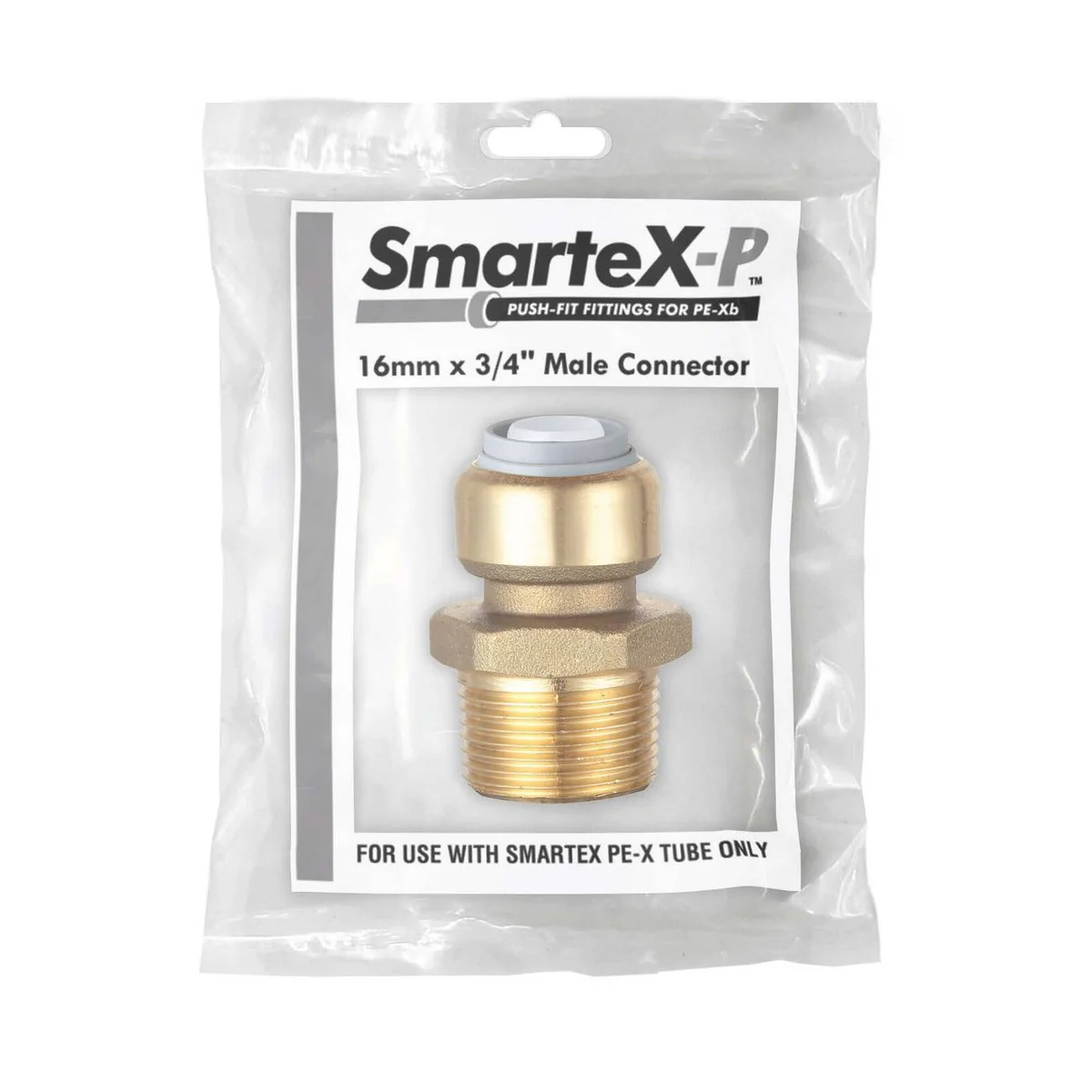 Smartex Pex Male Connector - 16 x 20mm - Lead Free Brass - Push-Fit - Image 2