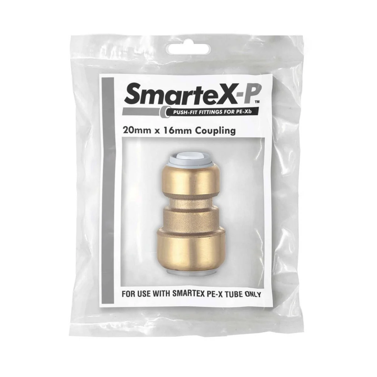 Smartex Pex Reducing Coupling - 20 x 16mm - Lead Free Brass - Push-Fit - Image 2