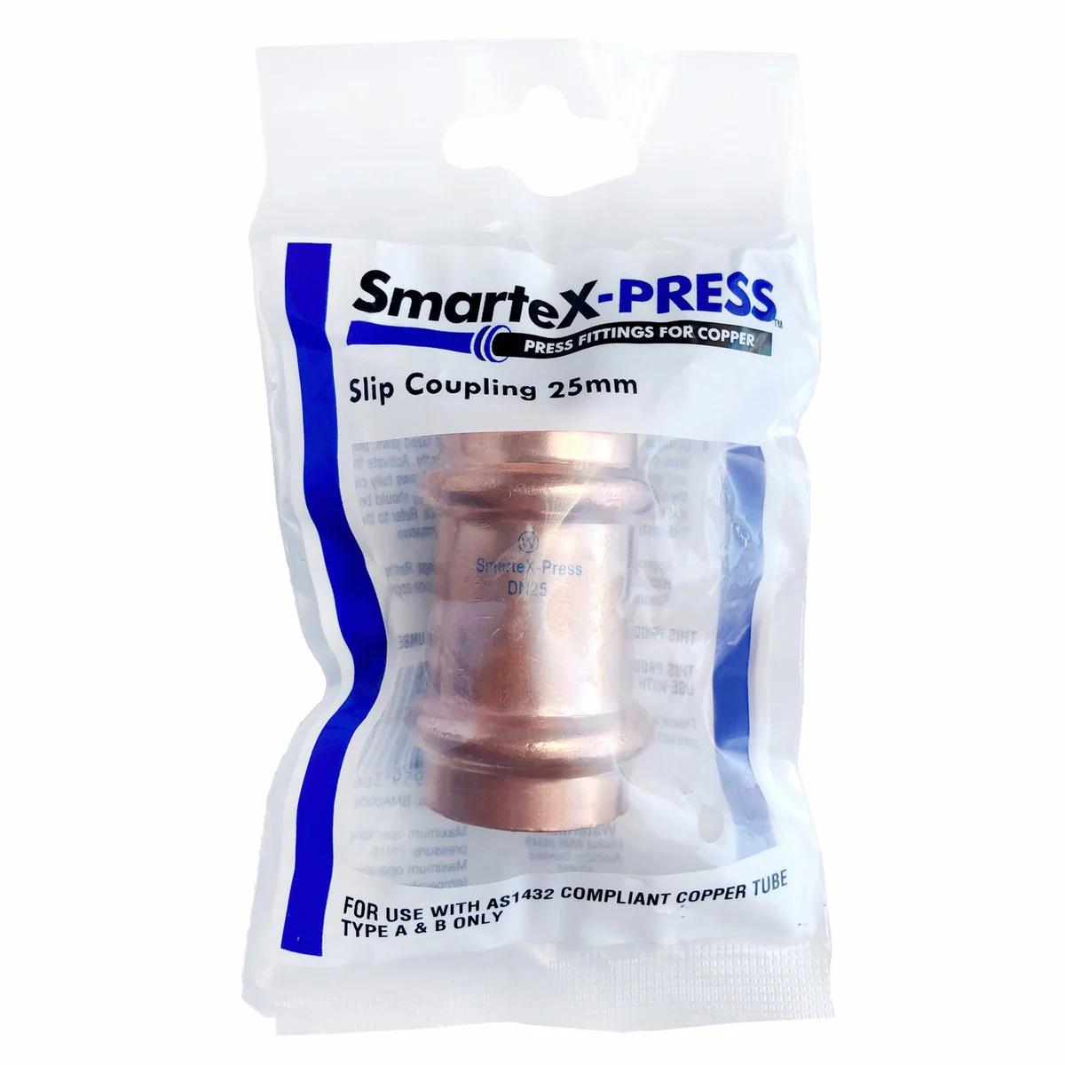 Smartex Press 25mm Copper Slip Coupling - Flame-Free Fitting - 1 Pack - Image 2