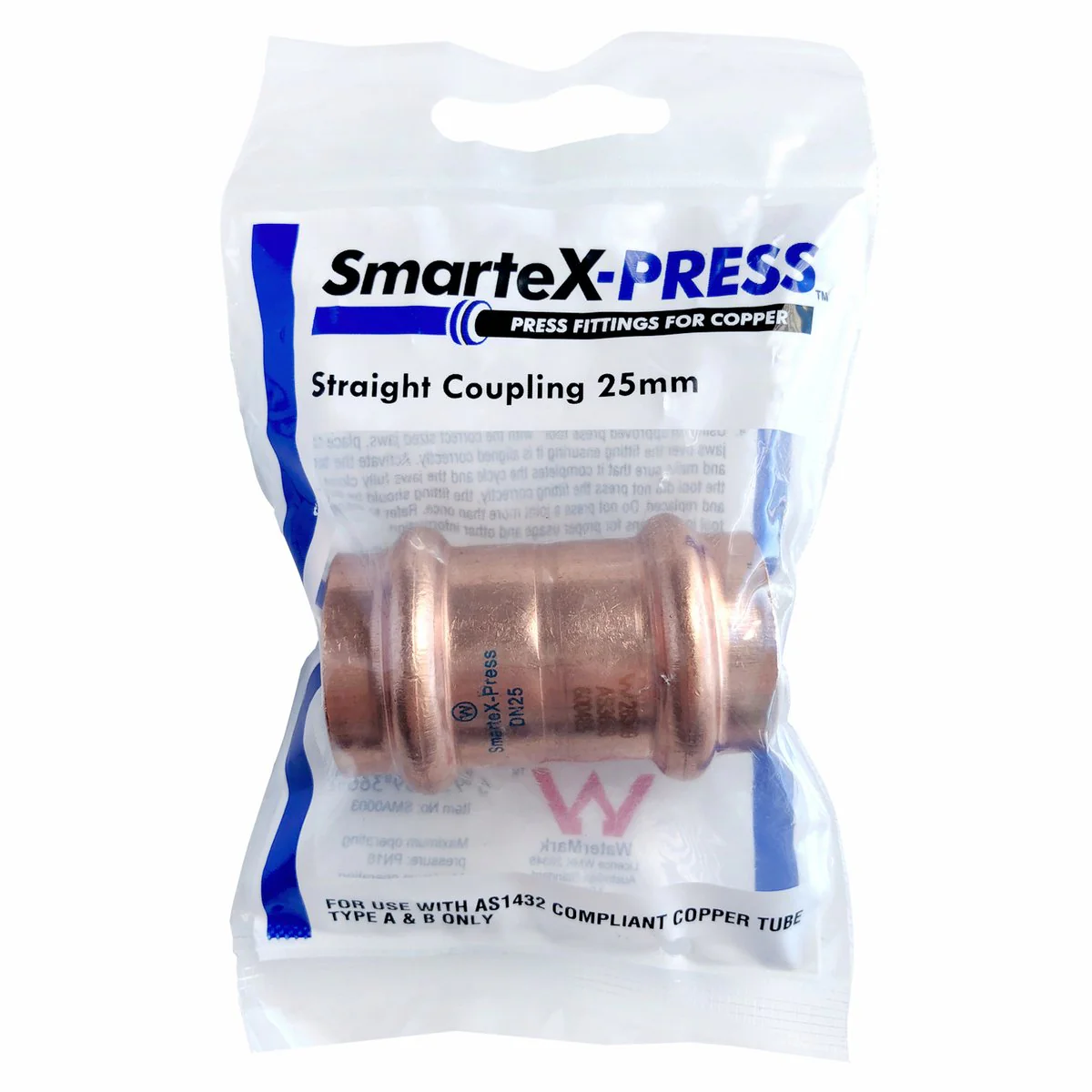 Smartex Press 25mm Straight Coupling - Copper - AS3688 Certified - Image 2