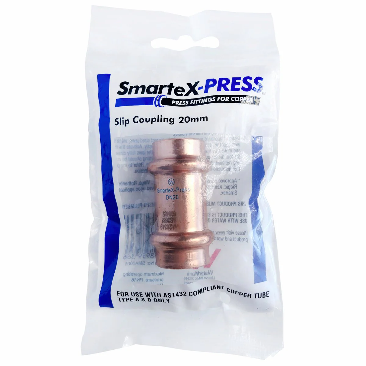 SmarteX-PRESS Slip Coupling - 20mm - Copper - Flame-Free Installation - Image 2
