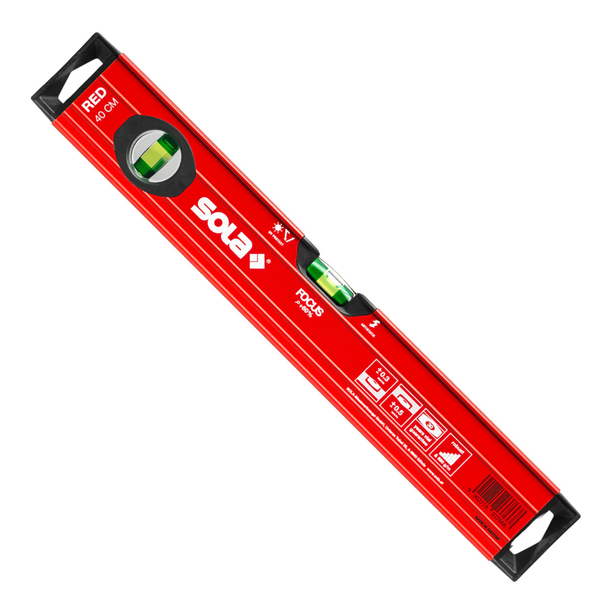 Sola Spirit Level 40cm Red - Precision Measurement Tool - Durable Aluminum