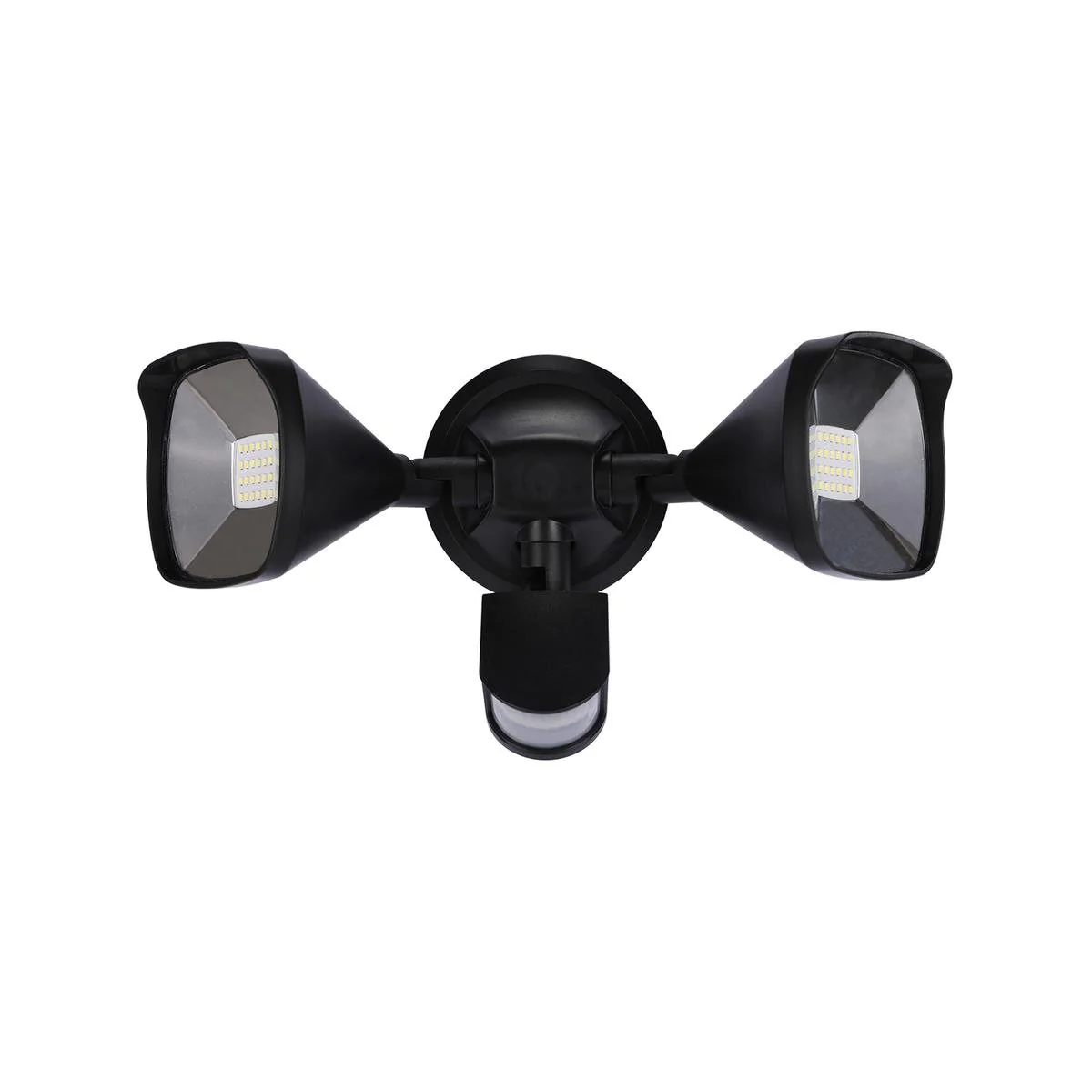Solar Magic 2000lm Twin Head Solar Security Light - Black - Motion Activated - Outdoor Use
